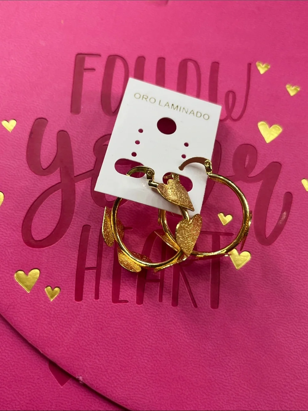 Gold heart Leaf Hoop Earrings - Women Jewelry